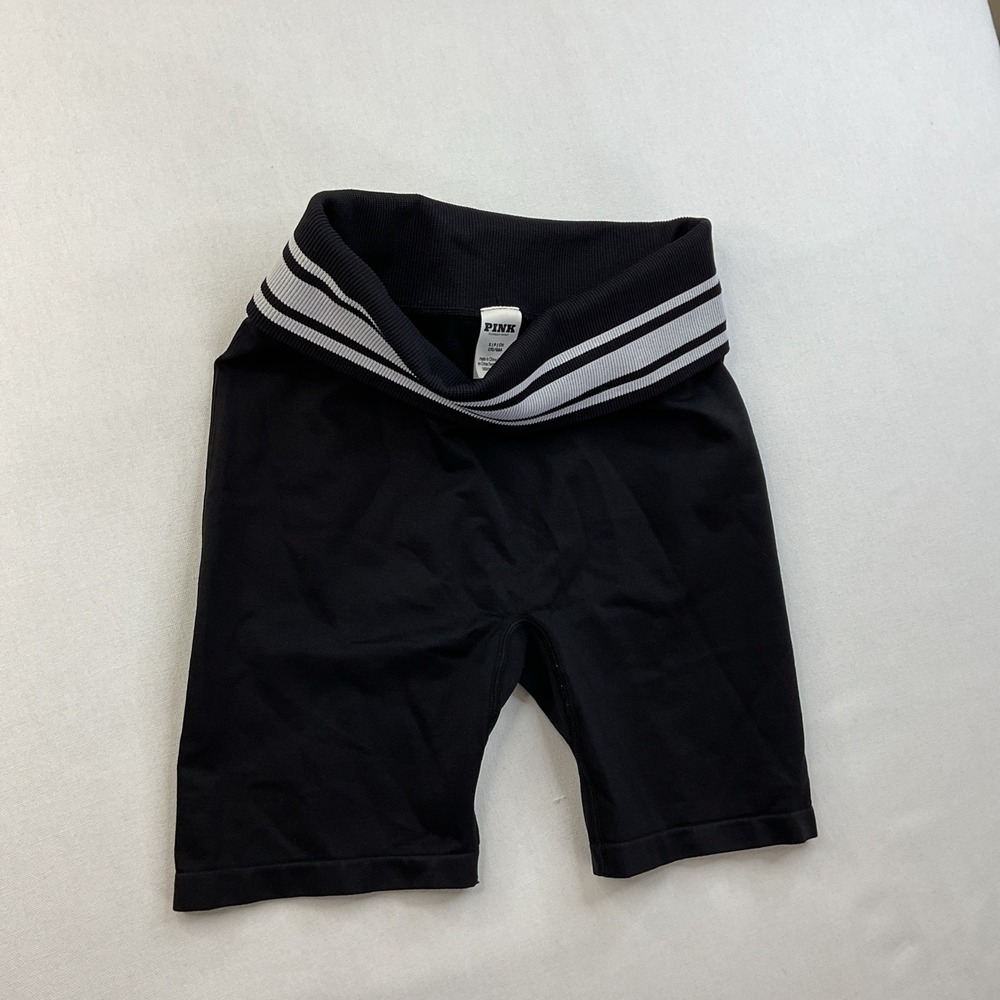 Victoria Secret Pink Biker Shorts Women Sz S Foldover Seamless Gym Athletic - Picture 8 of 8